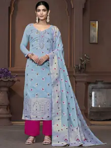 Maroosh Floral Woven Design Beads & Stones Unstitched Dress Material