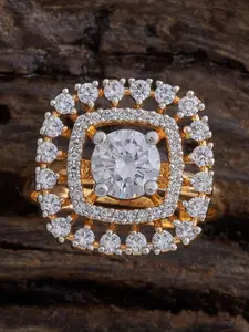 Kushal's Fashion Jewellery Embellished Bridal Rhodium-Plated Dome Shaped Jhumkas