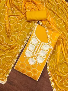 Maroosh Floral Embroidered Thread Work Sequined Unstitched Dress Material