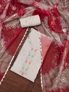 Maroosh Floral Embroidered Sequined Unstitched Dress Material