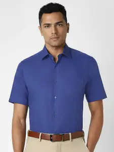 Van Heusen Men Spread Collar Solid Cotton Formal Shirt