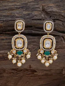 Kushal's Fashion Jewellery Embellished Bridal  Kundan Studded Drop Earrings