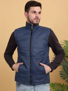 KLOTTHE Men Mock Collar Quilted Jacket