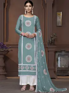 MANVAA Floral Embroidered Unstitched Dress Material