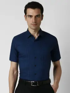 Van Heusen Men Spread Collar Windowpane Checked Cotton Slim Fit Formal Shirt