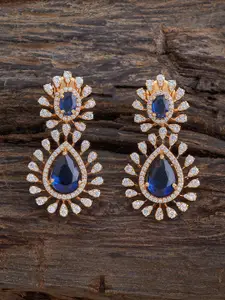 Kushal's Fashion Jewellery Pink Rhodium Gold-Embellished Bridal Party Zircon Pendant Set