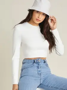 AAHWAN Round Neck Fitted Crop Top