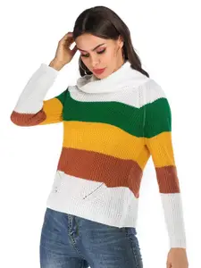 KPOP Women Colourblocked Pullover
