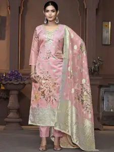 MANVAA Floral Embellished Sequinned Unstitched Dress Material