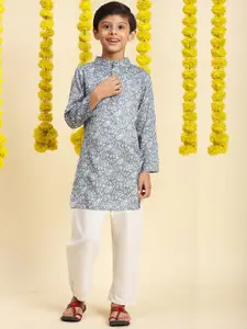 Cutiekins Boys Paisley Printed Regular Cotton Kurta with Pyjamas