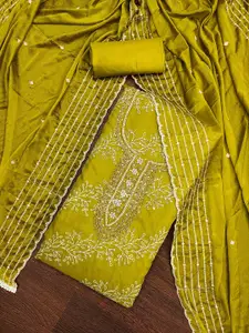 Maroosh Floral Embroidered Sequinned Organza Unstitched Dress Material