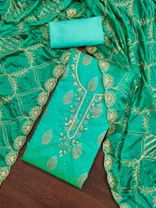 Maroosh Floral Woven Design Beads & Stones Embellished Unstitched Dress Material