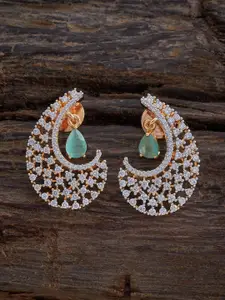 Kushal's Fashion Jewellery Rhodium-Plated Classic Cubic Zirconia Studs Earrings