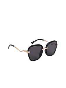 DressBerry Women Oversized Sunglasses  ES_91006-86-DB-6059-BLK-BKGL-OSWF