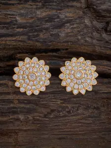 Kushal's Fashion Jewellery Gold-Plated Zircon Studded Floral Studs