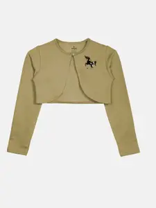 KiddoPanti Girls Crop Button Shrug