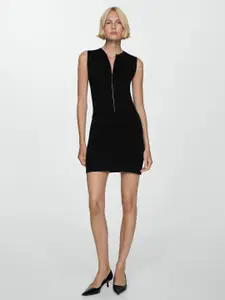 MANGO Zipper Bodycon Mini Dress