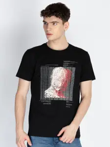 Status Quo Men Printed Applique T-shirt