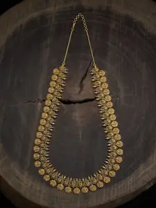 Kushal's Fashion Jewellery Gold-Plated Stone Studded Antique Necklace