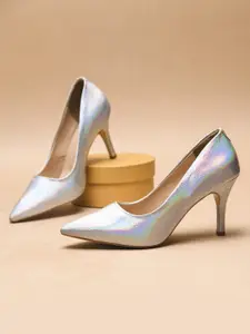 THE WHITE POLE Women Closed Back Stiletto Heel Pumps