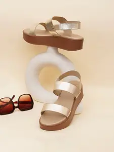 THE WHITE POLE Women Platform Backstrap Solid Sandals