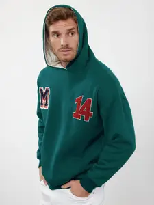 Trendyol Men Typography Printed Hood Cotton Pullover Sweatshirt