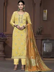 Maroosh Floral Embellished Beads and Stones Unstitched Dress Material