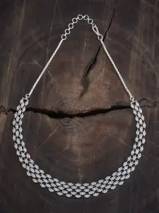 Kushal's Fashion Jewellery Rhodium-Plated Cubic Zirconia Necklace