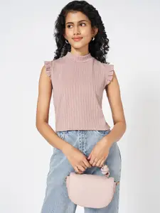 People Women Self Design Round Neck Top