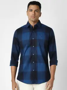Van Heusen Sport Men Spread Collar Windowpane Checked Cotton Slim Fit Casual Shirt