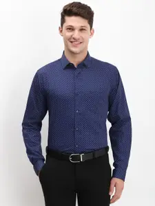 Allen Solly Men Spread Collar Micro Ditsy Printed Cotton Slim Fit Formal Shirt