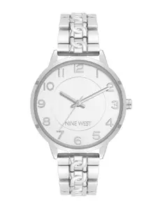 Nine West Women Dial & Bracelet Style Straps Analogue Watch NW-2929SVSV