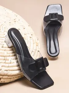 Try Me Buckle Detail Block Heel Sandals