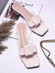 Try Me Buckle Detail Block Heel Sandals