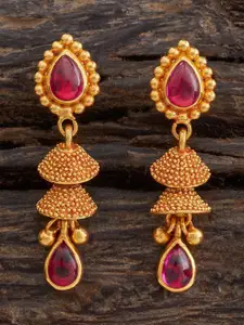 Kushal's Fashion Jewellery Embellished Bridal 92.5 Silver Teardrop Drop Earrings
