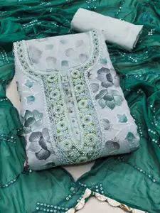 MANVAA Printed Organza Unstitched Dress Material