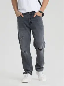 Snitch Men Comfort Relaxed Fit Mildly Distressed Light Fade Stretchable Jeans