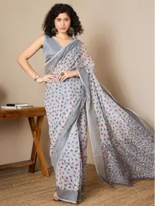 Saree mall Floral Printed Zari Ready to Wear Saree