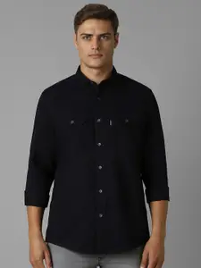 Louis Philippe Jeans Men Spread Collar Solid Cotton Slim Fit Casual Shirt