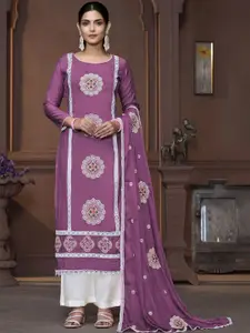 Maroosh Floral Embroidered Thread Work Unstitched Dress Material