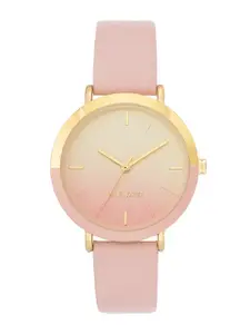 Nine West Women Dial & Leather Straps Analogue Watch NW-2346GPLP