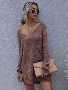 KPOP Women V-Neck Longline Pullover