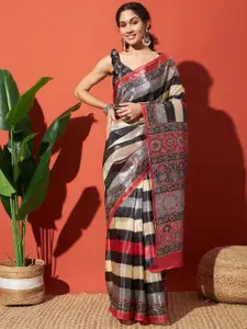 RACHNA Striped Tissue Saree