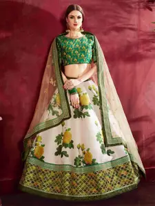 ODETTE Embroidered Zari Semi-Stitched Lehenga & Blouse With Dupatta