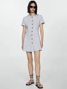 MANGO Checked A-Line Mini Dress