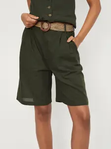 Max x Kalki  Women Solid Belted Shorts