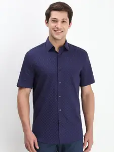 Allen Solly Men Spread Collar Micro Ditsy Printed Cotton Slim Fit Casual Shirt