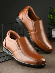 Auserio Men Genuine Leather Formal Slip-Ons