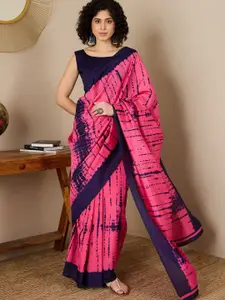 Mitera Tie and Dye Ready to Wear Block Print Saree