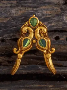 Kushal's Fashion Jewellery Gold-Plated Ruby Studded Finger Ring